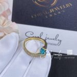 Marli Cleo Diamond Slim Ring In Yellow Gold Sea Blue Chalcedony Cleo R1 (2)