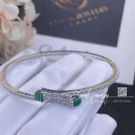 Marli Cleo Diamond Slim Slip On Bracelet In White Gold Green Agate Cleo B1 (9)