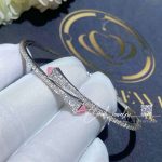 Marli Cleo Diamond Slim Slip On Bracelet In White Gold Pink Coral Pink Coral Cleo B1 (6)