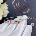 Marli Cleo Diamond Slim Slip On Bracelet In White Gold Red Agate Cleo B1 (1)