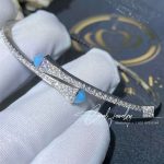 Marli Cleo Diamond Slim Slip On Bracelet In White Gold Turquoise Cleo B1 (3)