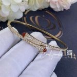 Marli Cleo Diamond Slim Slip On Bracelet In Yellow Gold Carnelian Cleo B1 (3)