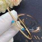 Marli Cleo Diamond Slim Slip On Bracelet In Yellow Gold Turquoise Cleo B1 (4)