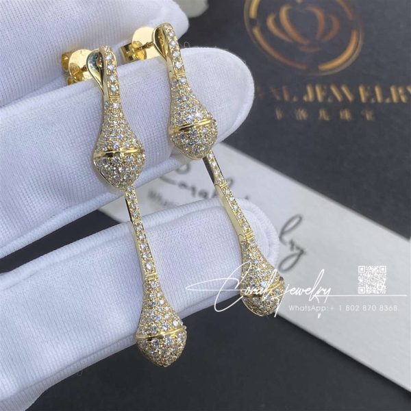 Marli Cleo Full Diamond Drop Earrings In Yellow Gold (5)