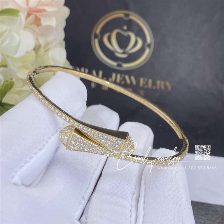 Marli Cleo Full Diamond Midi Slip On Bracelet In Yellow Gold Cleo B48 (1)