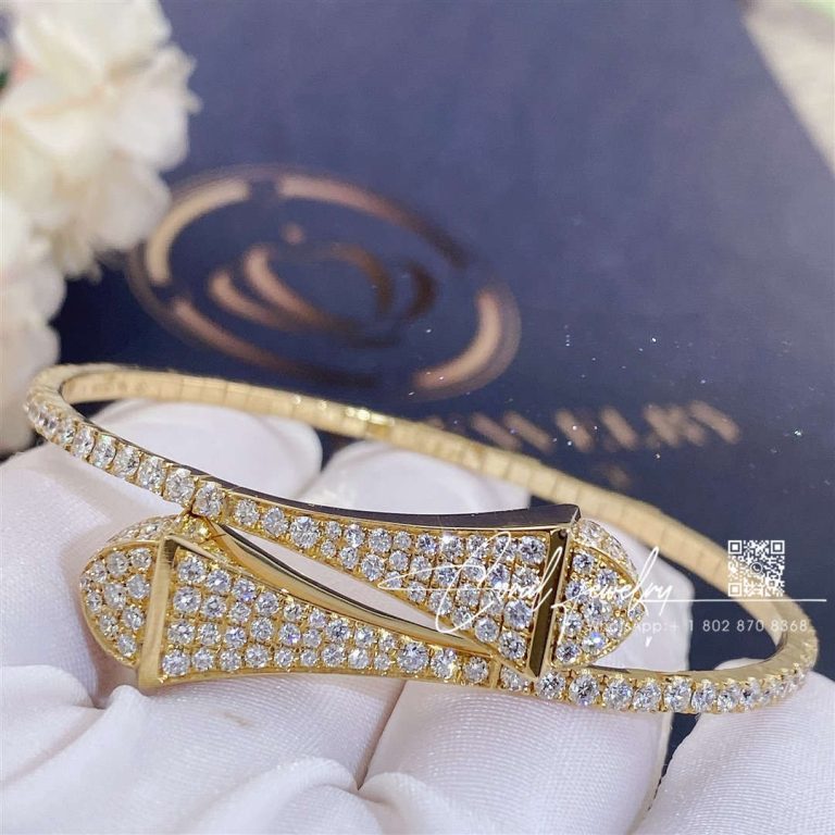 Marli Cleo Full Diamond Slip On Bracelet In Yellow Gold Cleo B9 (8)