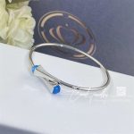 Marli Cleo Wire Gold Slip On Bracelet In White Gold Sea Blue Chalcedony Cleo B22 (3)