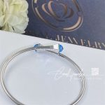 Marli Cleo Wire Gold Slip On Bracelet In White Gold Sea Blue Chalcedony Cleo B22 (4)