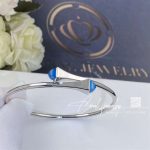 Marli Cleo Wire Gold Slip On Bracelet In White Gold Sea Blue Chalcedony Cleo B22 (5)