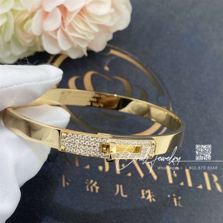 Hermès Kelly Bracelet In Yellow Gold Set With Diamonds (4)