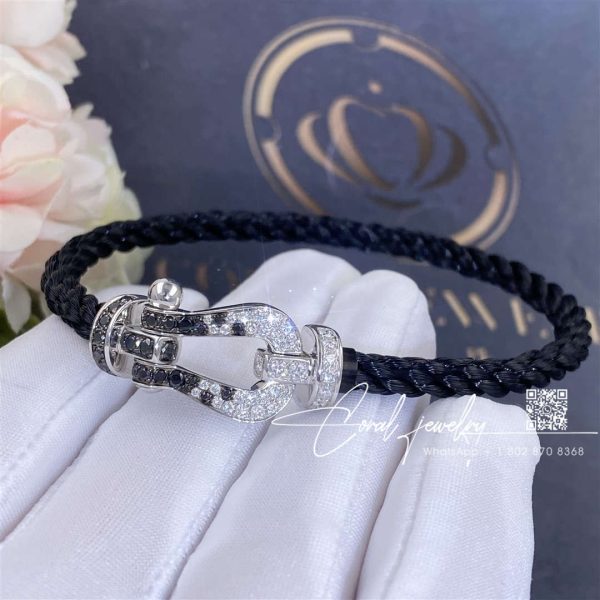 Force 10 Bracelet 18k White Gold And Black And White Diamonds Large Model (1)