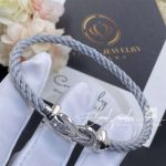 Fred Chance Infinie Bracelet 18k White Gold And Diamonds Large Model Gray Cable (2)