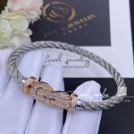 Fred Chance Infinie Bracelet Pink Gold Large Model Diamonds Steel Cable (2)