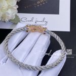 Fred Chance Infinie Bracelet Pink Gold Large Model Diamonds Steel Cable (8)