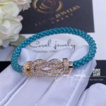 Fred Chance Infinie Bracelet Pink Gold Large Model Diamonds Turquoise Cable (3)