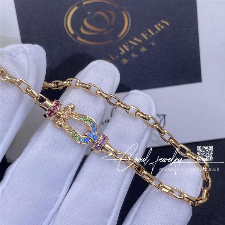 Fred Force 10 Bracelet 18k Pink Gold And Colored Stones Medium Model 0b0156 6b1109 (2)