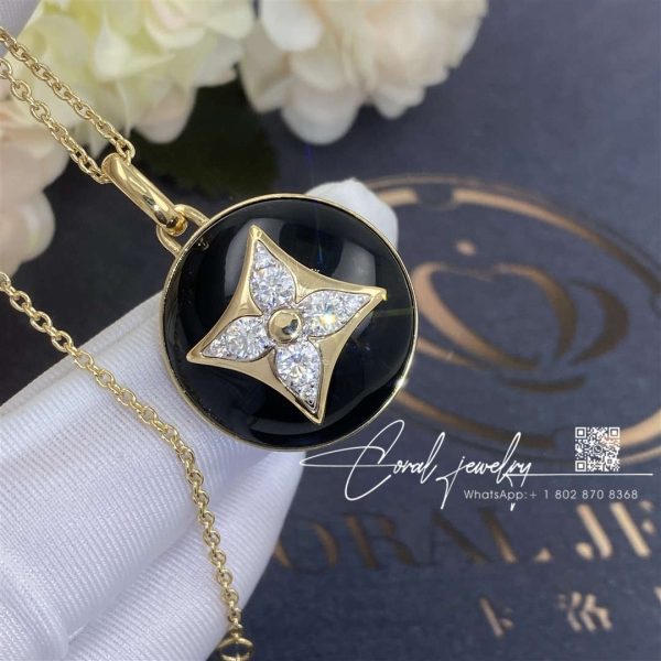 Louis Vuitton B Blossom Medallion, Yellow Gold, White Gold, Onyx And Diamonds Q93746 (2)