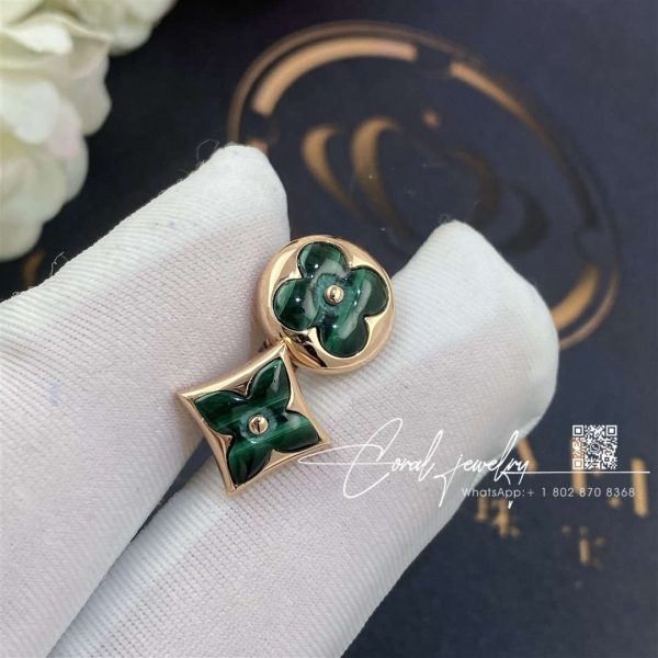 Louis Vuitton Color Blossom Bb Star Ear Stud, Pink Gold And Malachite Q96672 (1)