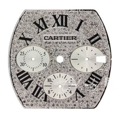 Cartier Roadster Chronograph Xl Diamond Pavé Custom Dial