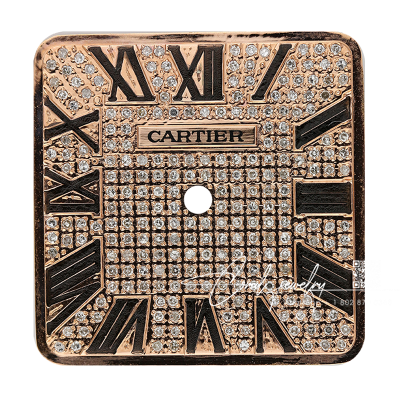 Cartier Santos 100 Large Rose Gold Diamond Pavé Custom Dial