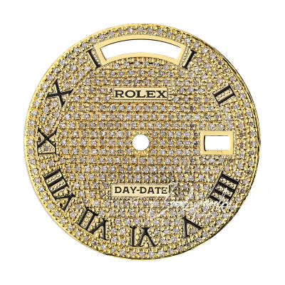 Rolex Day Date 36mm Gold Diamond Pavé Custom Dial