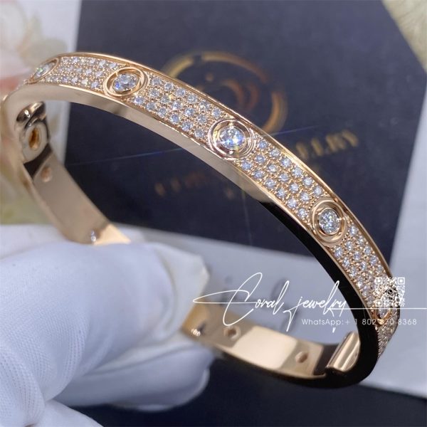 Cartier Love Bracelet, Diamond Paved Rose Gold Ref. N6033602 (5)