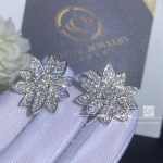 Van Cleef & Arpels Lotus Earrings, Medium Model White Gold, Diamond Vcaro96c00 (4)