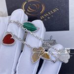 Van Cleef & Arpels Lucky Alhambra Bracelet, 4 Motifs White Gold, Carnelian, Malachite, Mother Of Pearl, Tiger Eye Vcard79600 (4)