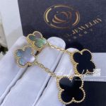 Van Cleef & Arpels Magic Alhambra Earrings, 2 Motifs Yellow Gold, Onyx And Gray Mother Of Pearl (1)