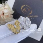 Van Cleef & Arpels Two Butterfly Earrings Yellow Gold, Diamond, Sapphire Vcarb15100 (1)