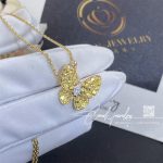 Van Cleef & Arpels Two Butterfly Pendant Yellow Gold, Diamond, Sapphire Vcaro3m300 (2)