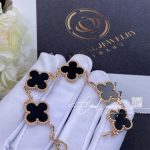 Van Cleef & Arpels Vintage Alhambra 5 Motif 18k Rose Gold Onyx Bracelet (3)