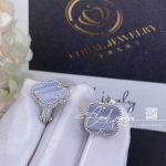 Van Cleef & Arpels Vintage Alhambra Earrings 18k White Gold And Chalcedony (3)