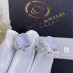 Van Cleef & Arpels Vintage Alhambra Earrings 18k White Gold And Chalcedony (4)