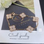 Van Cleef & Arpels Vintage Alhambra Bracelet, 5 Motifs Rose Gold, Diamond (6)