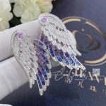 Garrard Wings Embrace Bird Of Paradise Drop Earrings In 18ct White Gold With Diamonds And Sapphires (9)