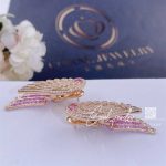 Garrard Wings Embrace Pink Sapphire And Diamond Drop Earrings In 18ct Rose Gold (2)