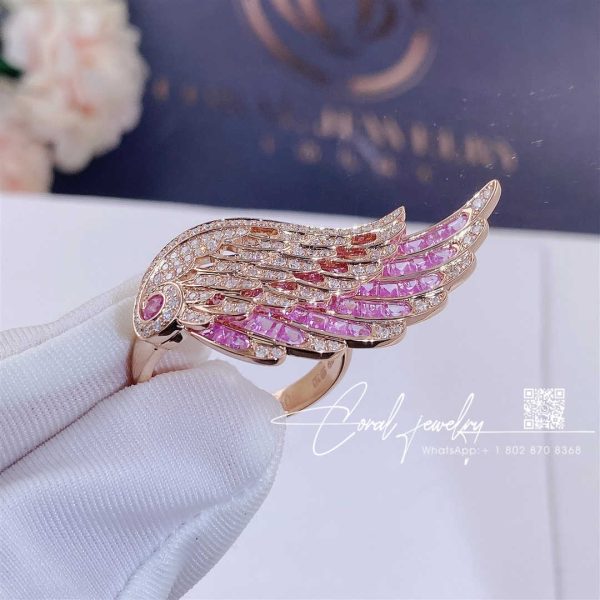 Garrard Wings Embrace Pink Sapphire And Diamond Ring In 18ct Rose Gold (7)