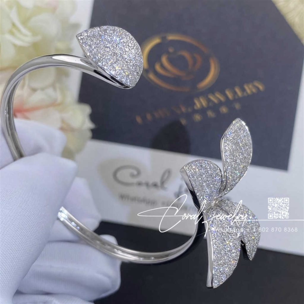 Pasquale Bruni Giardini Segreti Bracelet In 18k White Gold With Diamonds, Small Flower (4)
