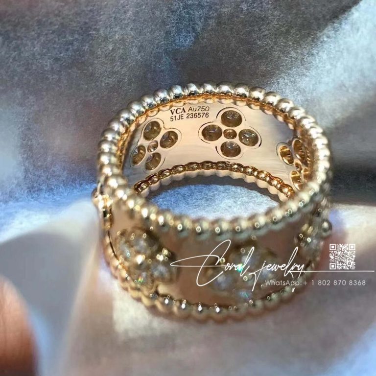 Van Cleef & Arpels Perlée Clovers Ring, Rose Gold, Diamond Vcaro9ln00 (2)