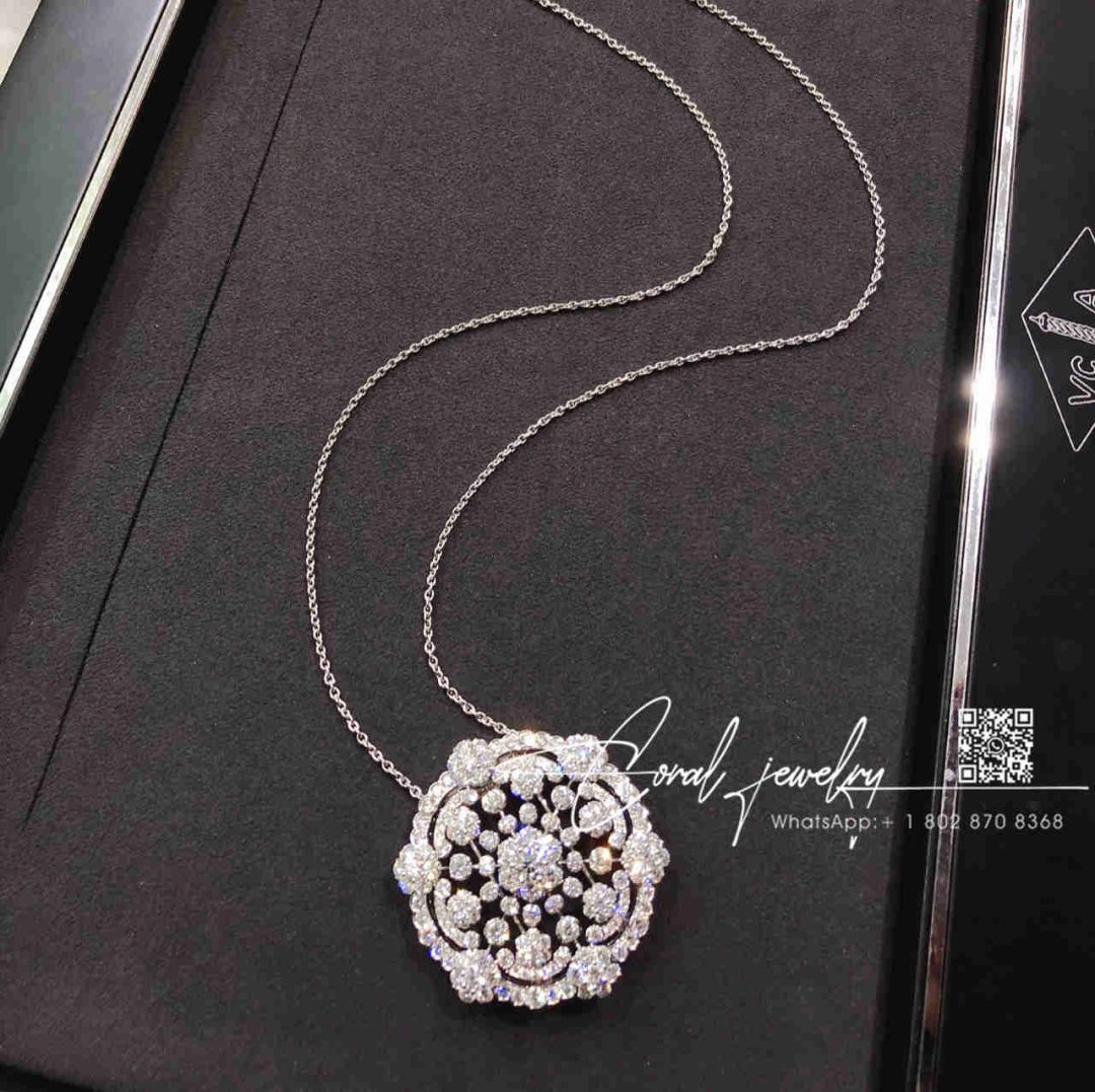 Van Cleef & Arpels Snowflake Clip And Pendant Platinum, Diamond Vcarp39900 (10)