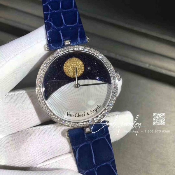 Van Cleef & Arpels Lady Arpels Day And Night Watch White Gold, Aventurine, Diamond, Mother Of Pearl, Sapphire Vcarn25800 (3)