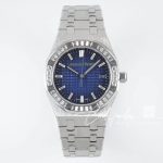 Replica Audemars Piguet Royal Oak Lady 33mm 8f Ss & Diamond Blue Dial Swiss Quartz (1)