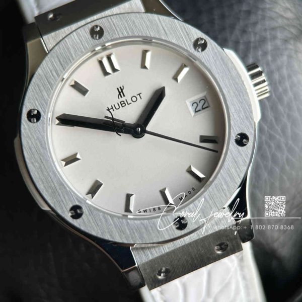 Replica Gsf Hublot Classic Fusion Stainless Steel 33mm White Dial Swiss Quartz Movement Watch (1)