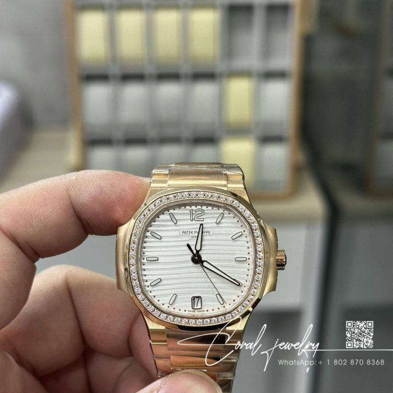 Replica Patek Philippe Nautilus Nautilus 7118 Lady 3kf Yg White Dial Diamond Bezel Swiss 324 Sc (1)