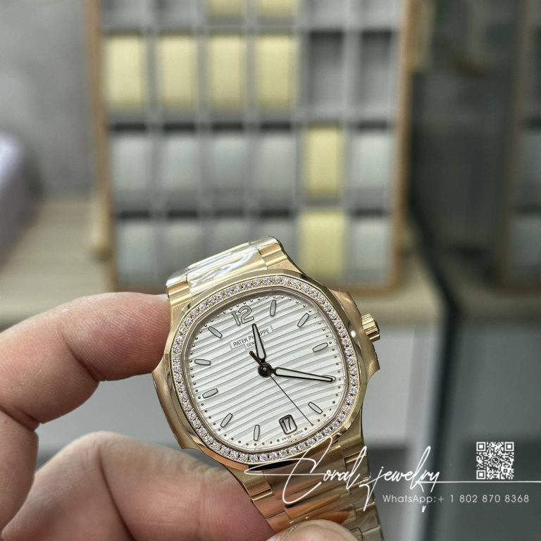 Replica Patek Philippe Nautilus Nautilus 7118 Lady 3kf Yg White Dial Diamond Bezel Swiss 324 Sc (2)