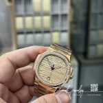 Replica Patek Philippe Nautilus Nautilus 7118 Lady 3kf Yg Yellow Dial Diamond Bezel Swiss 324 Sc (3)