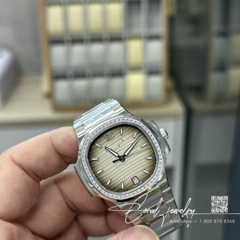 Replica Patek Philippe Nautilus 7118 Lady 3kf Ss Gray Dial Diamond Bezel Swiss 324 Sc (2)