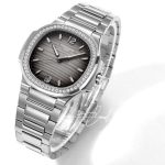 Replica Patek Philippe Nautilus 7118 Lady 3kf Ss Gray Dial Diamond Bezel Swiss 324 Sc (4)