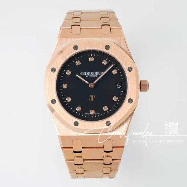 Replica Audemars Piguet Royal Oak 15202 39mm Black Dial In Rose Gold Swiss 2121 (1)